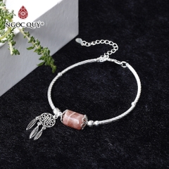 Vòng tay đá Thạch anh tự nhiên phối charm - Mẫu VC1152 - Ngọc Quý