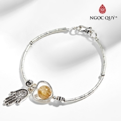 Vòng tay đá Thạch anh tự nhiên phối charm - Mẫu VC0131 - Ngọc Quý