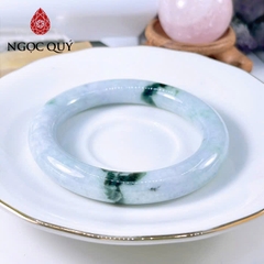 Vòng cẩm thạch A Ngọc Quý - Ngọc phỉ thúy type A bản bản tròn hoa bay ni 53 - 57 mm LM158