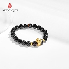 Vòng tay đá Obsidian tự nhiên phối charm - Mẫu VC0111- Ngọc Quý