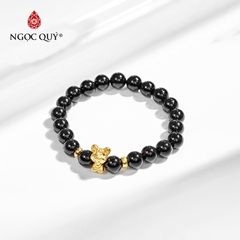 Vòng tay đá Obsidian tự nhiên phối charm - Mẫu VC0111- Ngọc Quý