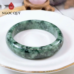 Vòng cẩm thạch A Myanmar Ngoc Quý - Ngọc phỉ thúy type A bản hẹ sơn thủy ni 51-58mm LM162