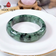 Vòng cẩm thạch A Myanmar Ngoc Quý - Ngọc phỉ thúy type A bản hẹ sơn thủy ni 51-58mm LM162