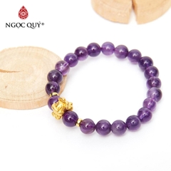 Vòng tay đá Thạch anh tự nhiên phối charm - Mẫu VC0111 - Ngọc Quý