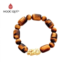 Vòng tay đá Thạch anh mắt hổ tự nhiên phối charm - Mẫu VC0256 - Ngọc Quý