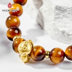 Vòng tay đá Thạch anh mắt hổ tự nhiên phối charm - Mẫu VC0111 - Ngọc Quý