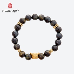 Vòng tay đá Thạch anh mắt hổ tự nhiên phối charm - Mẫu VC0964 - Ngọc Quý