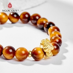 Vòng tay đá Thạch anh mắt hổ tự nhiên phối charm - Mẫu VC0111 - Ngọc Quý