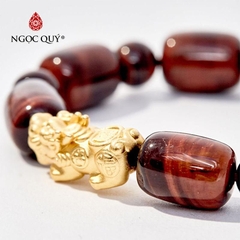Vòng tay đá Thạch anh mắt hổ tự nhiên phối charm - Mẫu VC0256 - Ngọc Quý