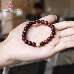Vòng tay đá Thạch anh mắt hổ tự nhiên phối charm - Mẫu VC0162 - Ngọc Quý