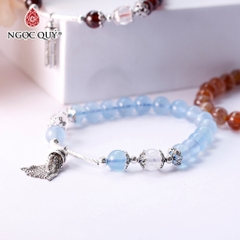 Vòng tay đá tự nhiên phối charm - Mẫu VC1198- Ngọc Quý