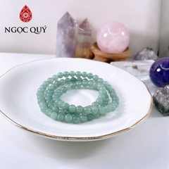 Vòng tay cẩm thạch A - Chuỗi hạt 3 line đá Lam Ngọc Type A hạt 6mm - Ngọc Quý