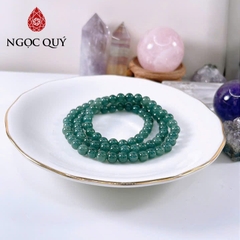 Vòng tay cẩm thạch A - Chuỗi hạt 3 line đá Lam Ngọc Type A hạt 6mm - Ngọc Quý