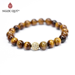 Vòng tay đá Thạch anh mắt hổ tự nhiên phối charm - Mẫu VC0153 - Ngọc Quý