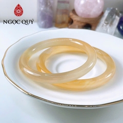 Vòng tay mã não - Vòng mã não vàng cọng tròn 8mm - Ngọc Quý