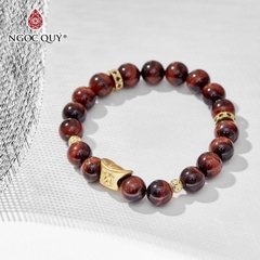 Vòng tay đá Thạch anh mắt hổ tự nhiên phối charm - Mẫu VC0964 - Ngọc Quý