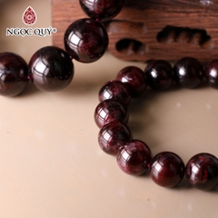 Vòng tay đá garnet hạt trơn