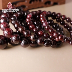 Vòng tay đá garnet hạt trơn