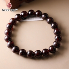 Vòng tay đá garnet hạt trơn
