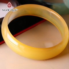 Vòng tay nguyên khối đá mã não Ni60 Bản 8mm