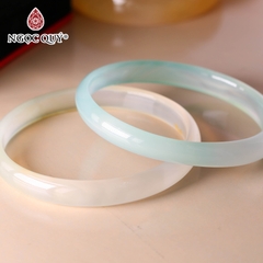 Vòng tay nguyên khối đá mã não Ni60 Bản 4mm