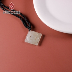 Mặt dây chuyền khắc kim tiền cẩm thạch type A 15x15mm