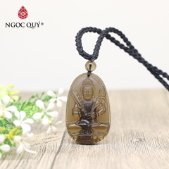 Mặt dây chuyền phật bản mệnh đá thạch anh khói