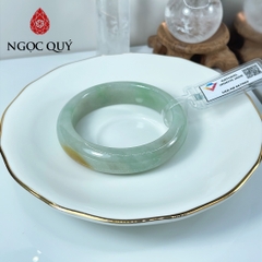Vòng cẩm thạch A - Ngọc phỉ thúy type A màu xanh táo điểm hoàng phỉ ni 50-52 mm (kèm kiểm định type A)- Ngoc Quý