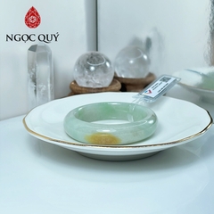 Vòng cẩm thạch A - Ngọc phỉ thúy type A màu xanh táo điểm hoàng phỉ ni 50-52 mm (kèm kiểm định type A)- Ngoc Quý