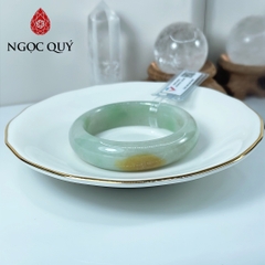 Vòng cẩm thạch A - Ngọc phỉ thúy type A màu xanh táo điểm hoàng phỉ ni 50-52 mm (kèm kiểm định type A)- Ngoc Quý