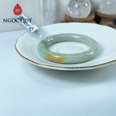 Vòng cẩm thạch A - Ngọc phỉ thúy type A màu xanh táo điểm hoàng phỉ ni 50-52 mm (kèm kiểm định type A)- Ngoc Quý