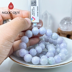 Vòng cẩm thạch A - Phỉ thúy type A tím tử lan chất nếp mịn hạt 11mm - Ngọc Quý