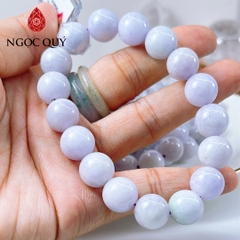 Vòng cẩm thạch A - Phỉ thúy type A tím tử lan chất nếp mịn hạt 11mm - Ngọc Quý