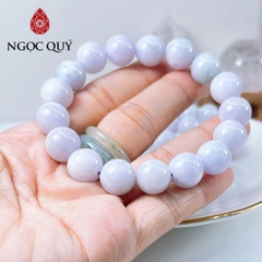 Vòng cẩm thạch A - Phỉ thúy type A tím tử lan chất nếp mịn hạt 11mm - Ngọc Quý