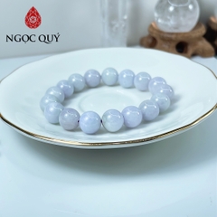 Vòng cẩm thạch A - Phỉ thúy type A tím tử lan chất nếp mịn hạt 11mm - Ngọc Quý