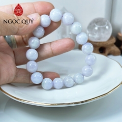 Vòng cẩm thạch A - Phỉ thúy type A tím tử lan chất nếp mịn hạt 11mm - Ngọc Quý