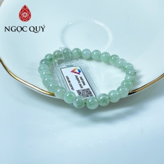 Vòng cẩm thạch A - Phỉ thúy type A chất nếp hóa màu lý táo hoa bay hạt 7mm - Ngọc Quý