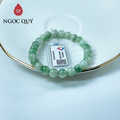 Vòng cẩm thạch A - Phỉ thúy type A chất nếp hóa màu lý táo hoa bay hạt 7mm - Ngọc Quý