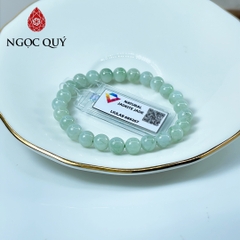 Vòng cẩm thạch A - Phỉ thúy type A chất nếp hóa màu lý táo hoa bay hạt 7mm - Ngọc Quý