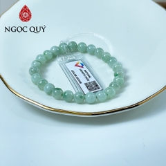 Vòng cẩm thạch A - Phỉ thúy type A chất nếp hóa màu lý táo hoa bay hạt 7mm - Ngọc Quý