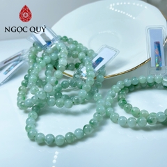 Vòng cẩm thạch A - Phỉ thúy type A chất nếp hóa màu lý táo hoa bay hạt 7mm - Ngọc Quý