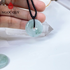 Mặt đồng điếu cẩm thạch cẩm thạch A - phỉ thúy type A chất nếp băng hoa bay 22-24mm - Ngọc Quý