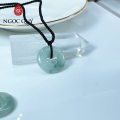 Mặt đồng điếu cẩm thạch cẩm thạch A - phỉ thúy type A chất nếp băng hoa bay 22-24mm - Ngọc Quý