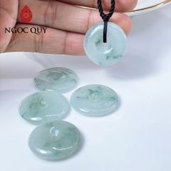 Mặt đồng điếu cẩm thạch cẩm thạch A - phỉ thúy type A chất nếp băng hoa bay 22-24mm - Ngọc Quý