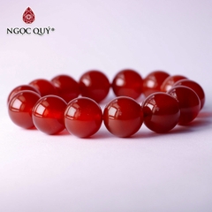 Vòng tay đá mã não đỏ hạt trơn