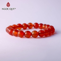 Vòng tay đá mã não đỏ hạt trơn