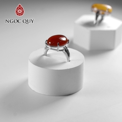 Nhẫn bạc đính hạt đá thiên nhiên mẫu E0007