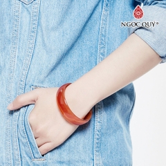 Vòng tay nguyên khối đá mã não đỏ bản hẹ