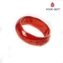 Vòng tay nguyên khối đá mã não đỏ bản hẹ dày