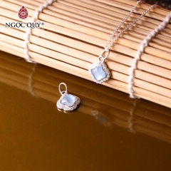 Mặt dây chuyền bạc đính đá Aquamarine hình ánh sao